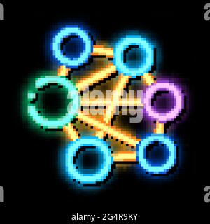 mesh confusion neon glow icon illustration Stock Vector