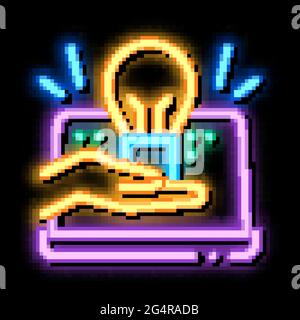 computer savvy neon glow icon illustration Stock Vector