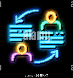 knowledge sharing neon glow icon illustration Stock Vector