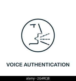 Voice Autetication icon from authentication collection. Simple line element Voice Autetication symbol for templates, web design and infographics Stock Vector