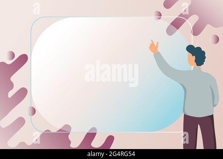 Abstract Composing New Email, Creating Online Invitation Lists, Browsing Internet Websites, Global Communication Device, Computer Work Ideas, Data Stock Vector