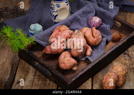A knot in sweet potato Stock Photo