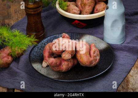 A knot in sweet potato Stock Photo