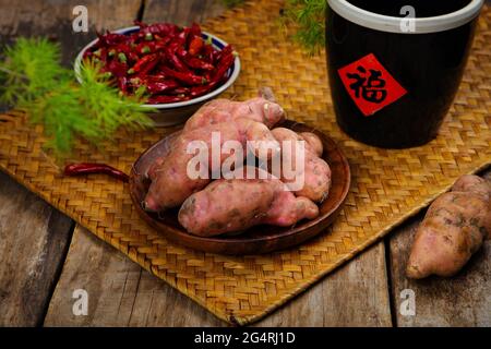 A knot in sweet potato Stock Photo