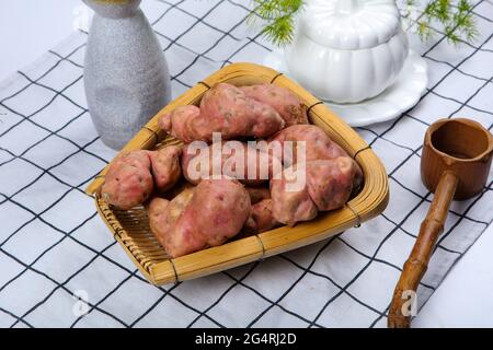 A knot in sweet potato Stock Photo