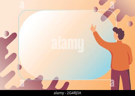Abstract Composing New Email, Creating Online Invitation Lists, Browsing Internet Websites, Global Communication Device, Computer Work Ideas, Data Stock Vector