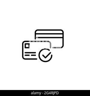 Credit card accepted line art icon Stock Vector