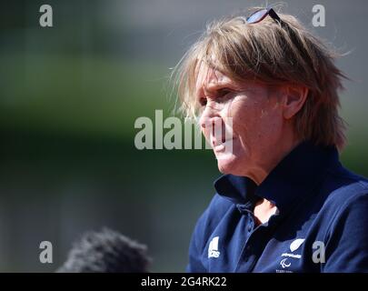 Penny Briscoe OBE Director of Sport at British Paralympic Association during the para athletics team announcement at the High Performance Athletics Centre at Loughborough University. Picture date: Wednesday June 23, 2021. Stock Photo