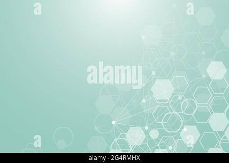 Hexagonal abstract background. Big Data Visualization. Global network connection. Medical, technology, science background. Vector illustration. Stock Vector