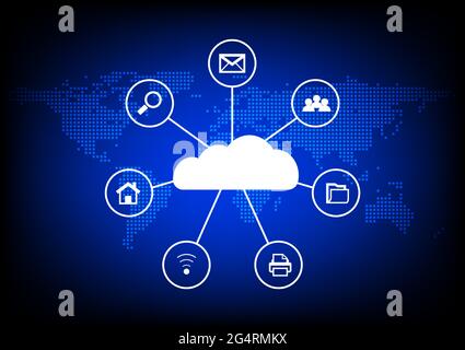 graphics diagram cloud computing concept infrastructure link access data management vector illustration Stock Vector