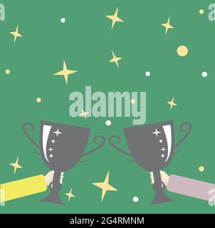 Abstract Victory Reward Ceremony Celebrating New Winner Concept Presenting Competetion Champion Awarding Top Performance Colorful Rewarding Stock Vector