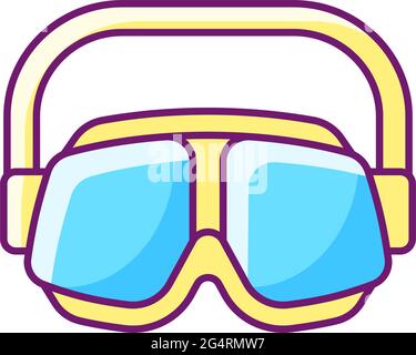 Swimming goggles RGB color icon Stock Vector