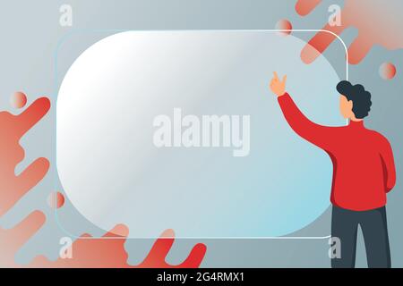 Abstract Composing New Email, Creating Online Invitation Lists, Browsing Internet Websites, Global Communication Device, Computer Work Ideas, Data Stock Vector