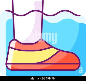 Water shoes RGB color icon Stock Vector