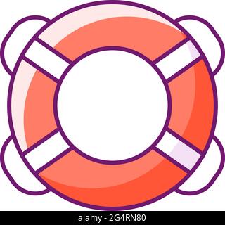 Ring buoy RGB color icon Stock Vector