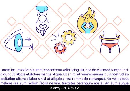 Diabetes concept line icons with text Stock Vector