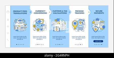 International retailing service onboarding vector template Stock Vector