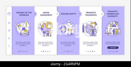 Workplace discrimination onboarding vector template Stock Vector