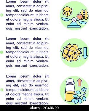 Choosing fats concept line icons with text Stock Vector