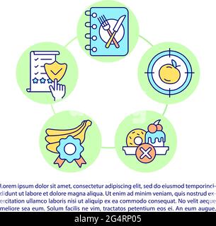 Keeping food diary concept line icons with text Stock Vector