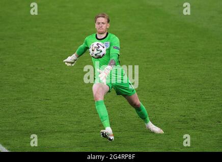 London, UK. 22nd June 2021 - England v Scotland - UEFA Euro 2020 Group D Match - Wembley - London  England's Jordan Pickford during the Euro 2020 match against Czech Republic. Picture Credit : © Mark Pain / Alamy Live News Stock Photo
