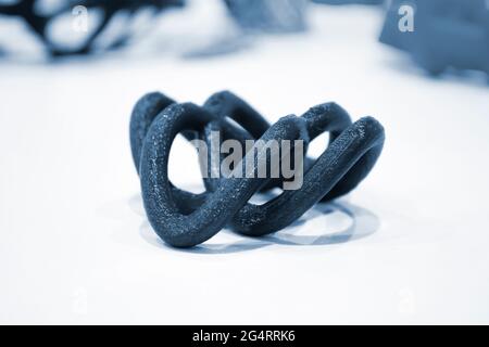 Objects printed by 3d printer Isolated on white background. Stock Photo