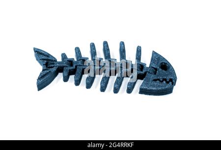 Abstract object printed by 3d printer on white background. Stock Photo
