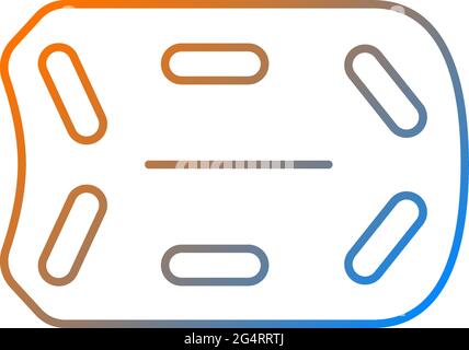 Rescue board gradient linear vector icon. Water rescue operations. Floatation device. Supporting victim weight. Thin line color symbols. Modern style Stock Vector