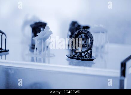 Objects photopolymer printed on a 3d printer. Stock Photo