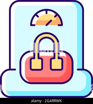 Hand baggage weight RGB color icon Stock Vector