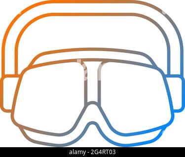 Swimming goggles gradient linear vector icon. Eyes protection in swimming pool. Watertight equipment. Thin line color symbols. Modern style pictogram. Stock Vector