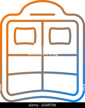 Double pool float gradient linear vector icon. Dual air mattress. Floating together. Backyard equipment. Thin line color symbols. Modern style pictogr Stock Vector