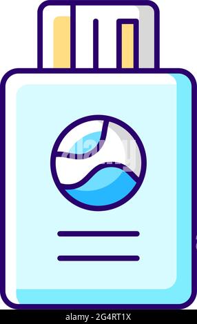 Passport with tickets RGB color icon Stock Vector