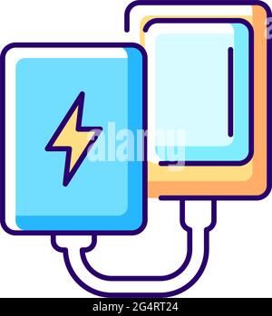 Power bank RGB color icon Stock Vector