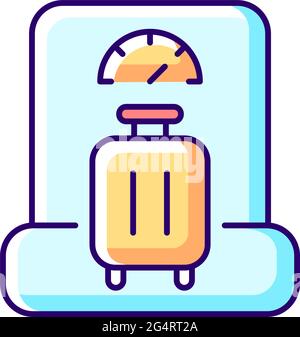 Baggage weight RGB color icon Stock Vector