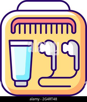 Airline amenities RGB color icon Stock Vector