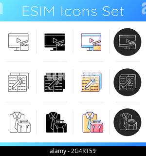 Everyday routine life icons set Stock Vector