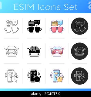 Daily routine activities icons set Stock Vector