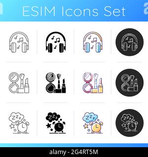 Everyday activities icons set Stock Vector