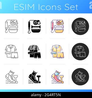 Daily activities icons set Stock Vector