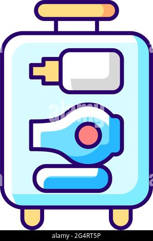 Open suitcase RGB color icon Stock Vector