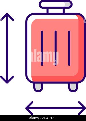Baggage size RGB color icon Stock Vector