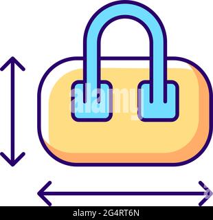 Hand luggage size RGB color icon Stock Vector