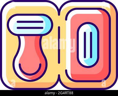 Travel size razor RGB color icon Stock Vector