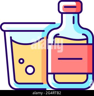 Airplane alcohol RGB color icon Stock Vector