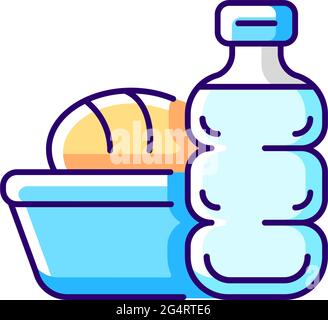 Airplane food RGB color icon Stock Vector