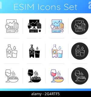 Everyday routine icons set Stock Vector