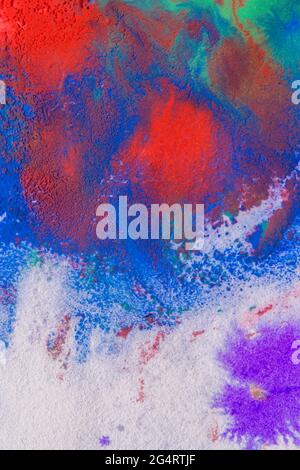 multicolored paint stains, drips, splashes, mixing Stock Photo