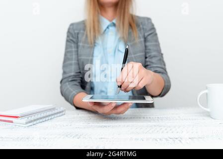 Displaying New Smartphone Technology, Discussing Device Improvements, Presenting Technical Specs, Introducing Promoting Product, Voice Video Calling Stock Photo