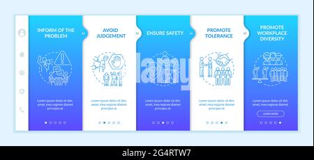 Workplace discrimination onboarding vector template Stock Vector